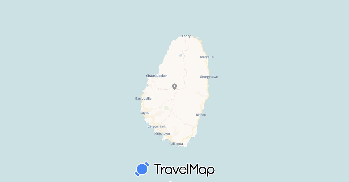 TravelMap itinerary: plane in Saint Vincent and the Grenadines (North America)